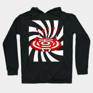 Dartboard Dart Player With Darts Arrows Hoodie